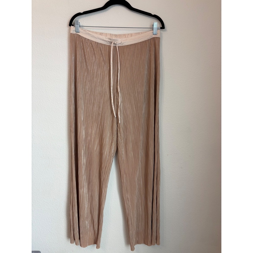 Victoria's Secret Pleated Wide Leg Lounge Pants Gold Champagne‎ Large